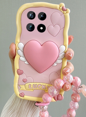 适用vivoiqoo15手机壳iqoo15pro卡通por立体vivo天使iq00爱心vovo爱酷vivi带挂链可爱粉色新款防摔硅胶软壳女