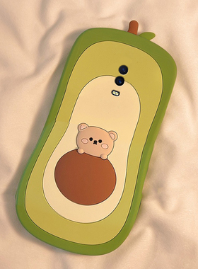 适用oppok1手机壳r15x卡通r17pro立体r15牛油果r11s小熊r11可爱r9s绿色r9plus创意k1趣味oppo硅胶por软壳女生