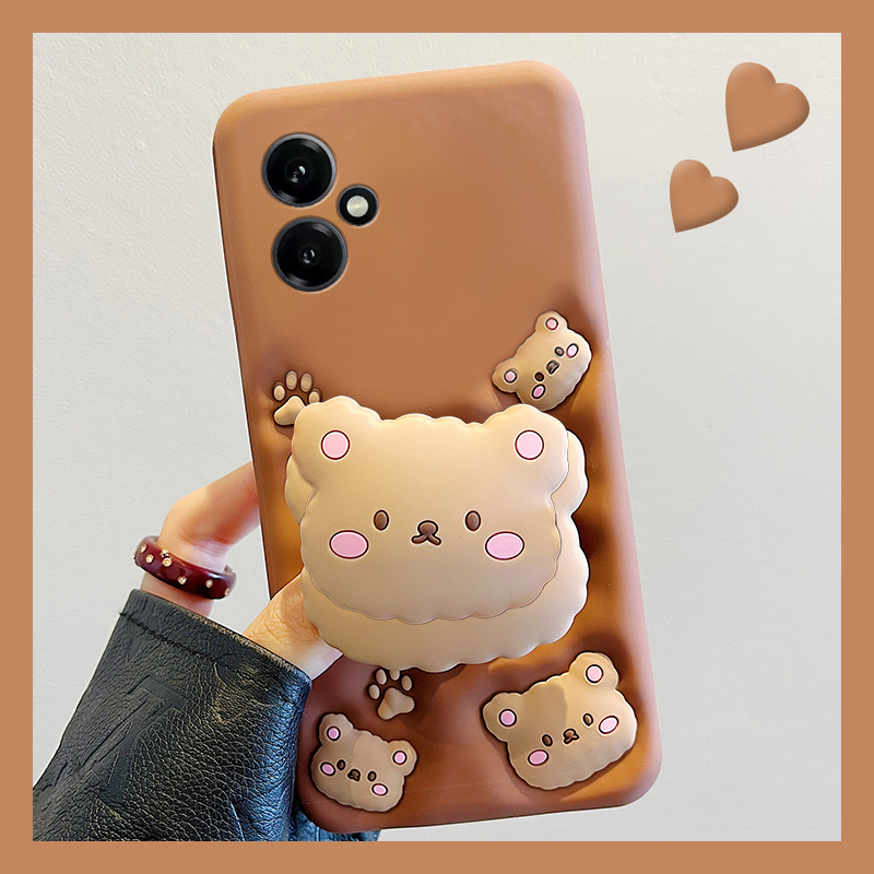 棕色棉花熊适用华为荣耀400手机壳300ultra立体200lite支架100尼龙绳90gt卡通80pro+/x70i/x60gt/50十honor软
