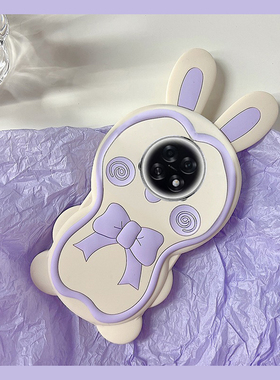 适用oppoa6pro手机壳a6max卡通a6gt立体a6耳朵a6i兔子por紫色0pp0蝴蝶结可爱兔兔新款超火全包防摔硅胶软壳女