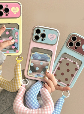 ins风满屏波点适用vivos30手机壳iqooneo10插卡z9turbo+卡包s19带s18腕带z8x挂绳neo9仿皮8pro皮纹7se十vivo