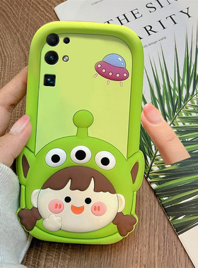 可爱三眼仔女孩适用华为荣耀v30pro手机壳畅玩30plus绿色麦芒40立体x20se卡通10i创意9x趣味8a女x30i十honor