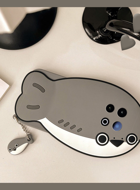 灰色鲸鱼适用vivoiqooz10turbo+手机壳z10turbopro立体z9x创意z8个性z7i卡通z6可爱z5趣味u1x硅胶十vivo软壳p