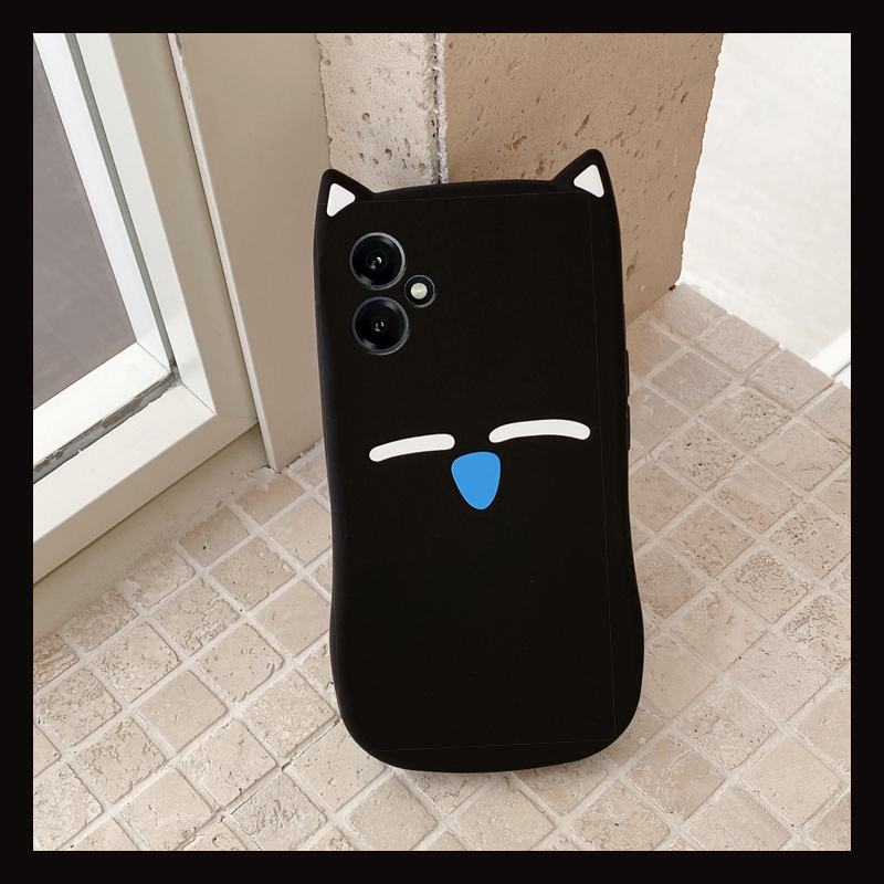 手机壳硅胶可爱卡通小黑猫带立体耳朵