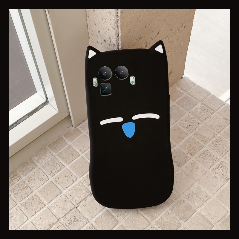 手机壳硅胶可爱卡通小黑猫带立体耳朵