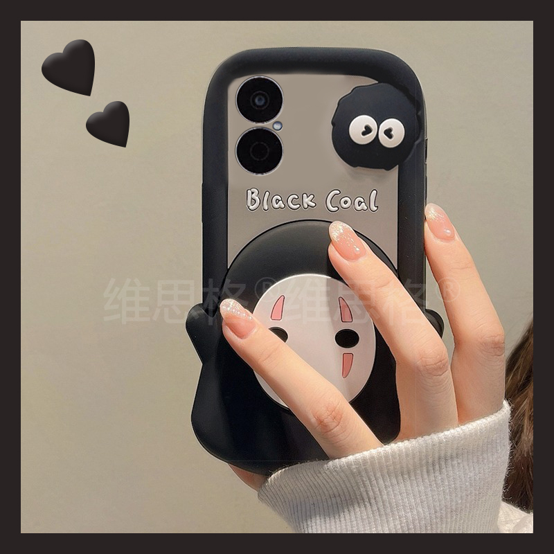 手机壳硅胶可爱卡通无脸男煤球
