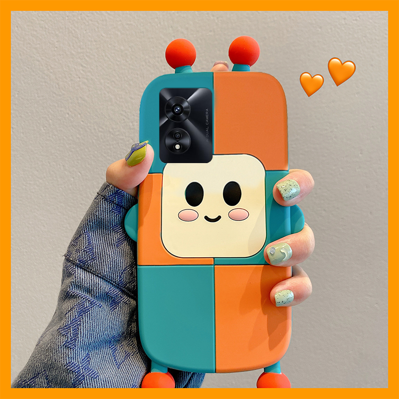 ins风立体撞色机器人oppoa96手机壳a93s可爱a95卡通a92s手机套a96趣味