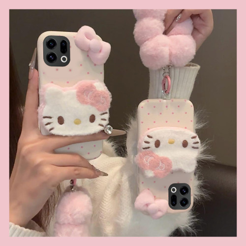 波点蝴蝶结猫咪适用oppofindx9plus手机壳fondx8pro毛球x7挂链k12plus卡通k10x皮纹k9s仿皮k7x真我q3s/q2/v23