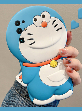 适用华为荣耀v30pro手机壳麦水40卡通30pro+立体x30i蓝色x20se哆啦A梦20s可爱10i叮当猫v10趣味9x动漫十硅胶p