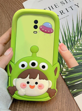 可爱三眼仔女孩适用oppor15x手机壳r17pro绿色r15立体r11splus卡通r9splus创意r11趣味k1硅胶r9s软壳oppo新款