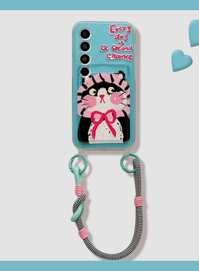 卡通蓝色油画猫咪适用魅族22手机壳22pro可爱22mini趣味21搞怪21por卡包21note插卡卡套新款meizu硅胶软壳女p