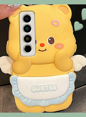 适用魅族22手机壳22pro卡通22mini立体21天使21por翅膀21note黄油小熊可爱趣味黄色新款meizu硅胶软壳手机套p