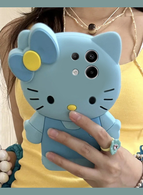 适用小米红米note14手机壳noto13pro+蓝色kt猫12turbo蝴蝶结11t立体10卡通9可爱8凯蒂猫7趣味12十11硅胶redmi