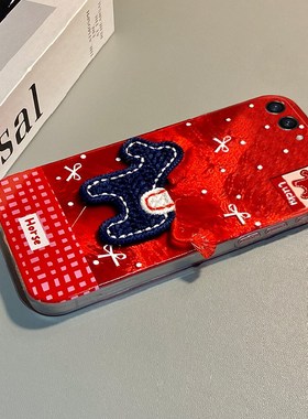 2026刺绣小马适用三星zflip7fe手机壳zflip6新年zfold5红色zfold4折叠屏波点3棋盘格2马年w25w24卡通w22硬壳