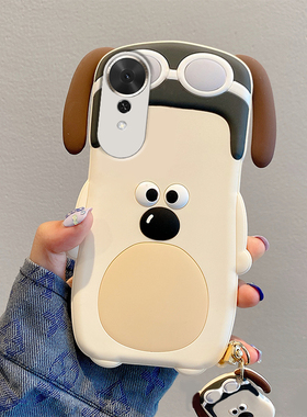 适用华为荣耀畅玩70plus手机壳play10c卡通plus立体paly耳朵honor掌门狗huawei可爱趣味搞怪白色超萌硅胶软壳