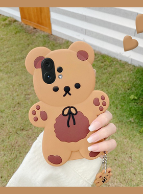 适用vivos30pro手机壳s20卡通s19立体s18e蝴蝶结s17小熊s16带挂件s15可爱s12趣味s10棕色s9硅胶s7软壳vivo女p