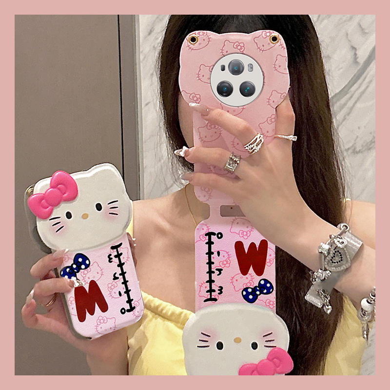 手机壳手提包覆盖皮套凯蒂猫立体蝴蝶结手链