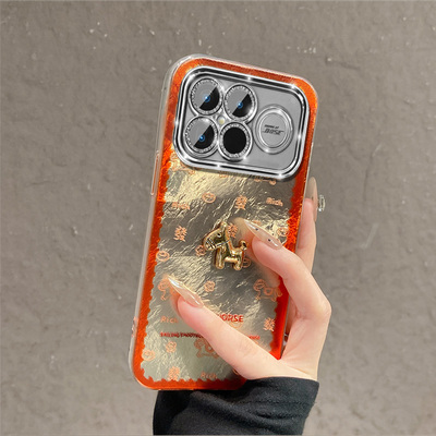 手机壳2026发财卡通立体爱心小马