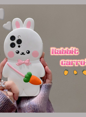 适用苹果16e手机壳iPhone15promax可爱14立体13白色11兔子12蝴蝶结8plus卡通7p超萌6s少女心xsmax八8七x硅胶p