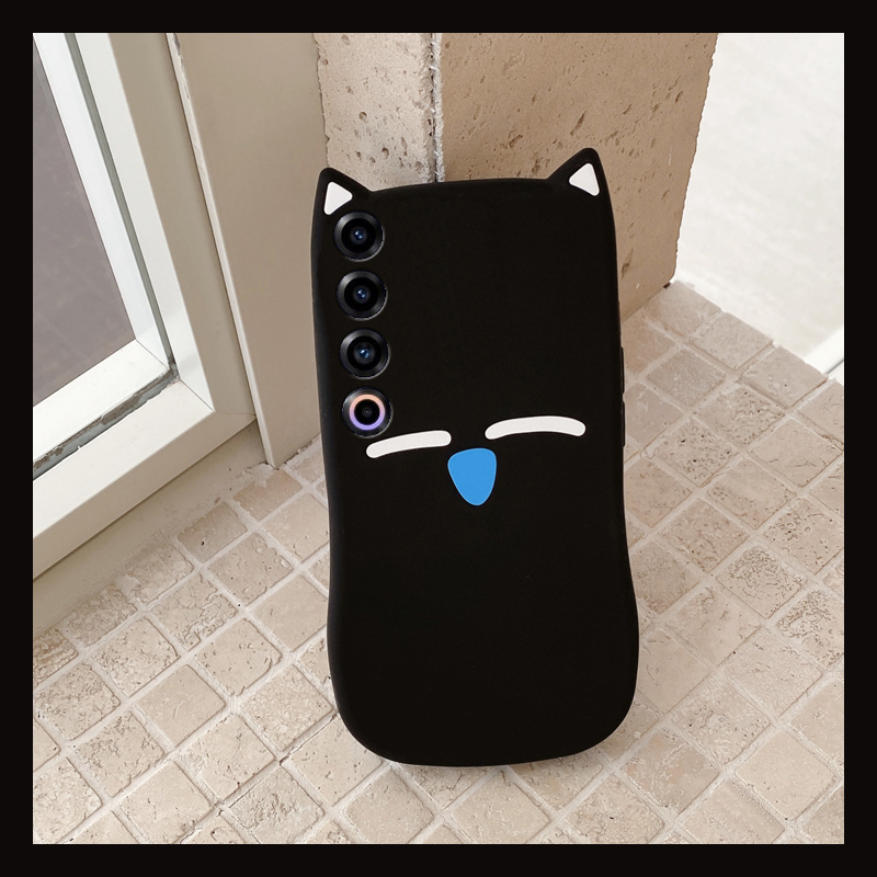 手机壳硅胶可爱卡通小黑猫带立体耳朵