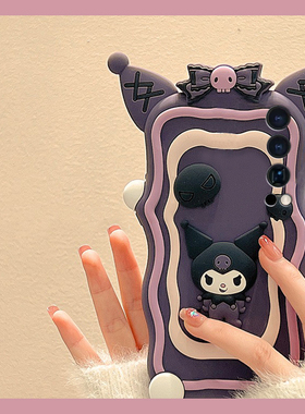 适用vivoiqooneo10pro+手机壳iqooneo9卡通8立体7se库洛米5s可爱3趣味6紫色855个性8se创意十vivo硅胶软壳女p