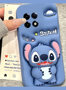 适用小米红米k80手机壳k80至尊版k70pro+立体turbo3十k60e蓝色k50史迪仔k40支架k30i带挂件k20挂绳12c卡通女p