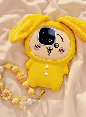 适用vivoiqoo13pro手机壳iqoo12卡通11s立体10乌萨奇9耳朵8pro带7手链5挂链3黄色iq00爱酷vivo趣味硅胶软壳女