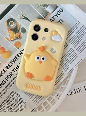 适用小米红米note14手机壳noto13pro+可爱12turbo英文11t黄色10小鸡9卡通8趣味7超萌12十11少女心redmi新款软