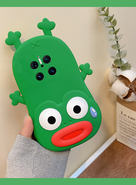 适用华为mate70手机壳mete60pro+卡通50立体40rs保时捷30绿色30epro青蛙20x搞怪10pro趣味9丑萌50e十创意硅胶