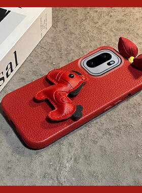 红色皮质小马适用oppo一加ace6手机壳1+13新年ace5至尊版12秋冬3pro毛绒10t蝴蝶结2v卡通11r马年10r十oneplus