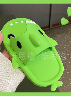 适用苹果17手机壳iPhone17pro卡通17promax立体17air鲨鱼por十七ip拖鞋ipone可爱趣味绿色创意个性新款硅胶女