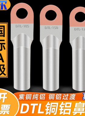 国标DTL铜铝线鼻子接头过渡连接端子10/50/70/95/185/240/300平方