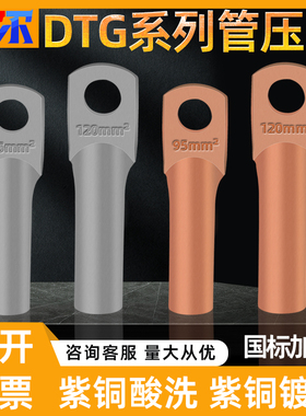 DTG管压铜鼻子紫铜国标镀锡10/16/25/35/50/70/95/120平方线鼻子