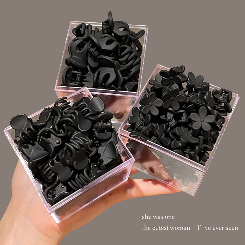 刘海碎发小抓夹公主头黑色发夹