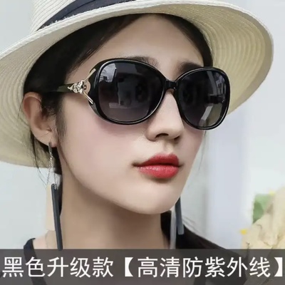 2025新款女士太阳镜狐狸女偏光驾驶镜大框墨镜复古圆脸太阳眼镜潮