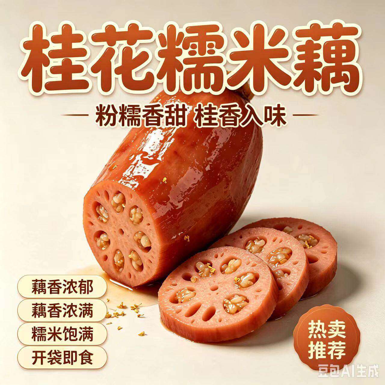 扬州特产桂花糯米藕香糯莲藕多规格 新鲜古法工艺 真空即食小吃