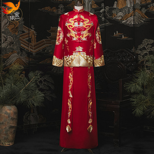 秀禾服男装2025新款中式结婚新郎敬酒礼服汉服古装婚服龙凤褂