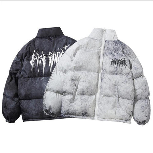 Men Hip Hop Oversize Padded Bomber Jacket Coat Setwear Graff