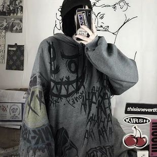 FERNAN Goth Sweatshirts Women Grunge Japan Style Anime Hip H
