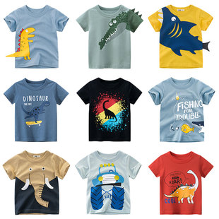 Kid Boys Summer Clothes Dinosaur T-shirt Children's Cartoon