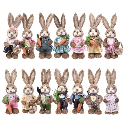 OOTDTY 14 Styles Artificial Straw Cute Bunny Standing Rabbit