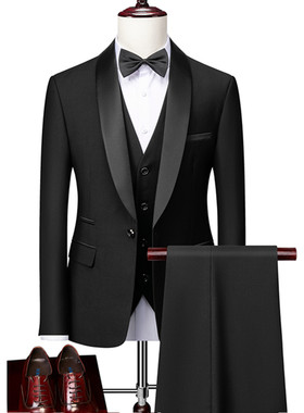 Men Skinny 3 Pieces Set Formal Slim Fit Tuxedo Prom Suit / M