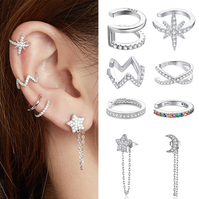 bamoer 925 sterling silver Mono-earring Clip Earrings for Gi