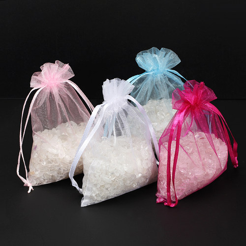 50pcs/lots White Organza Drawstrings Bags 7x9cm Jewelry Gift