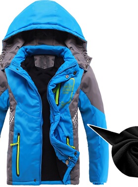 Winter Warm Fleece Padded Thick Child Coat Waterproof Contra