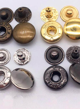 50 Set 10mm 12.5mm 15mm Metal Press Studs Sewing Button Snap