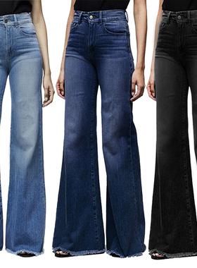 2021 High Waist Wide Leg Jeans Brand Women Boyfriend Jeans D