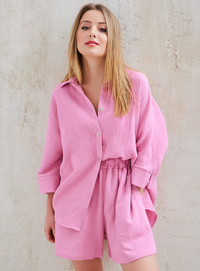 HiLoc Casual Sleepwear Cotton Pajamas For Women Sets Suit Tu