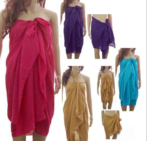 PLAIN LARGE SARONG BEACH POOL  UP SWIMWEAR WRAP PAREO FREE S