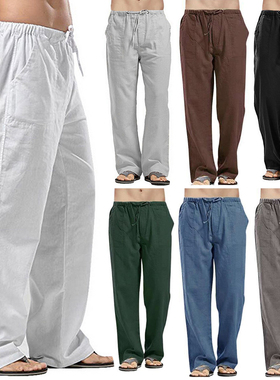 Linen Wide Men Pants New  Trousers Oversize Linens Setwear 2